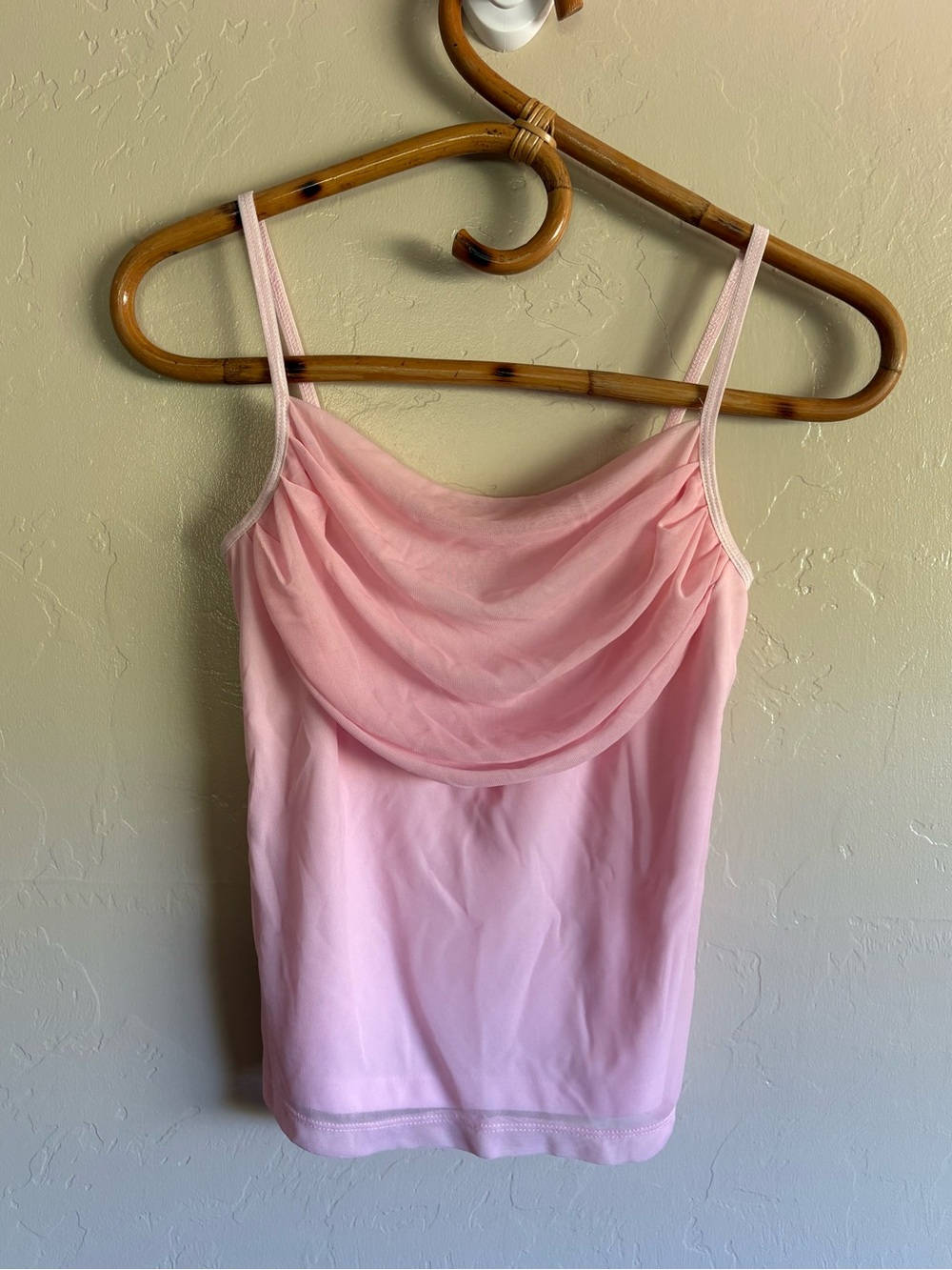 Y2K 2000s Vintage ENT Baby Pink Mesh Fairycore Cami Tank Top Size Medium
